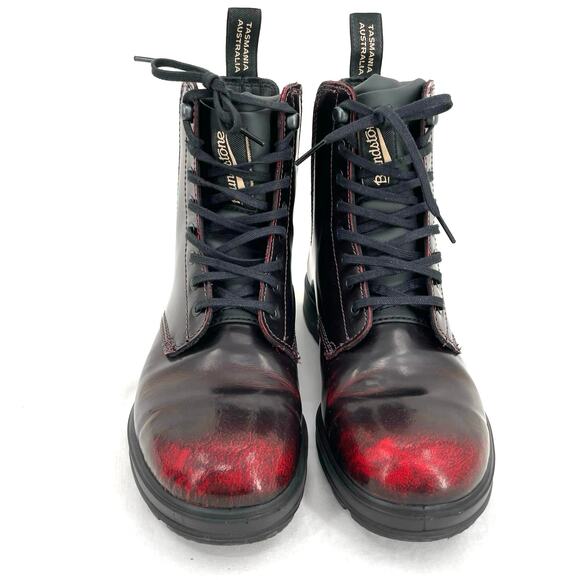 Blundstone 2220 Boots Bordeaux Brush Lace Up Chelsea Red Black Shoes Size AU 4.5 - Picture 6 of 13